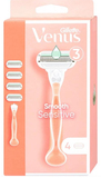 Gillette Venus Smooth Sensitive holicí strojek se 3 břity + náhradní hlavice 4 kusy pro ženy | Ms-cosmetic.cz