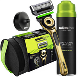 Gillette Labs dárková sada - Holící strojek s peelingovým páskem s jednou žiletkou. + gel na holení 198ml. | Ms-cosmetic.cz