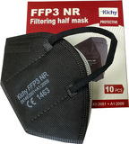 Antibakterialni gely a Respirátory Respirátor FFP3 černý 10ks s certifikátem | Ms-cosmetic.cz