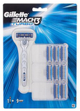 Gillette Mach3 Turbo holicí strojek s jednou hlavicí Mach3 Turbo 1 ks + náhradní hlavice Mach3 Turbo 8 ks | Ms-cosmetic.cz
